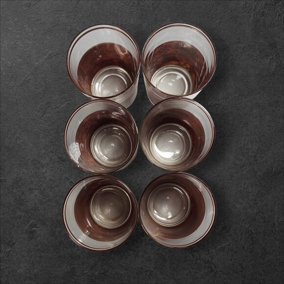 6 Vintage Culver Highball Glasses Tortoiseshell Brazilian Brown 22K Gold Barware - Picture 4 of 10